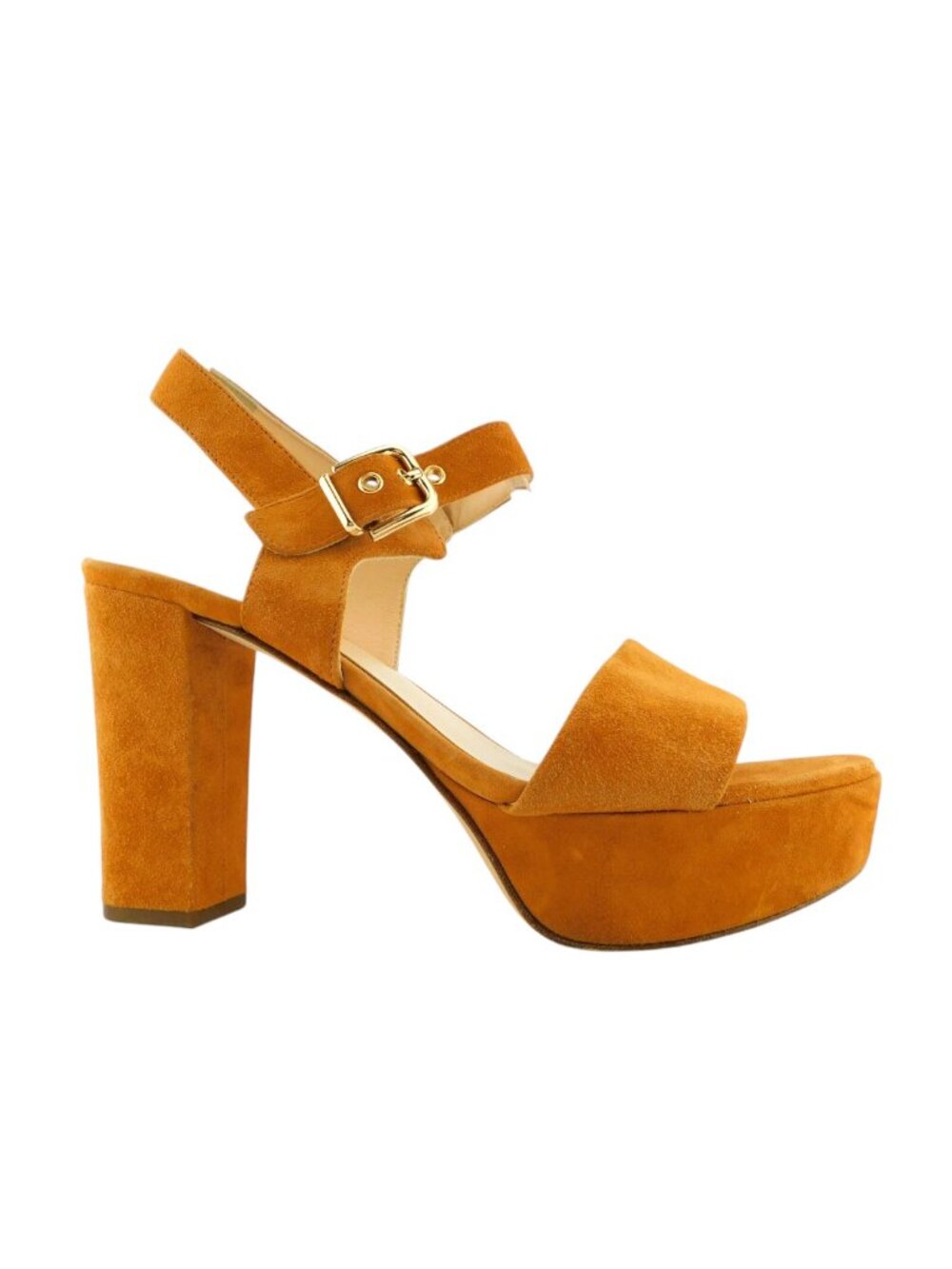 HOGL Brown Suede Ankle Strap Block Heel Platform Sandals 7UK/9.5US